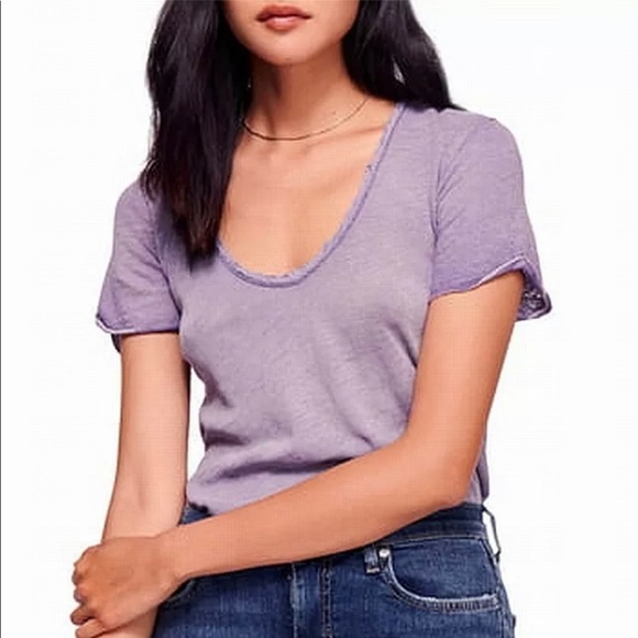 Free People Tops - Free People Lace Neckline Lilac Top Size $58